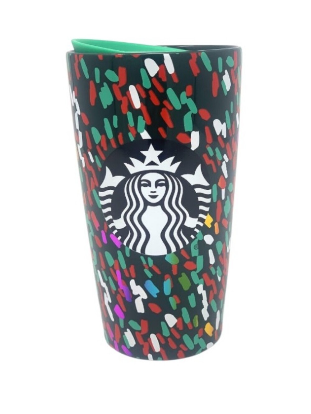 Starbucks 2019 Holiday Season Green Confetti Traveler Ceramic Coffee Mug